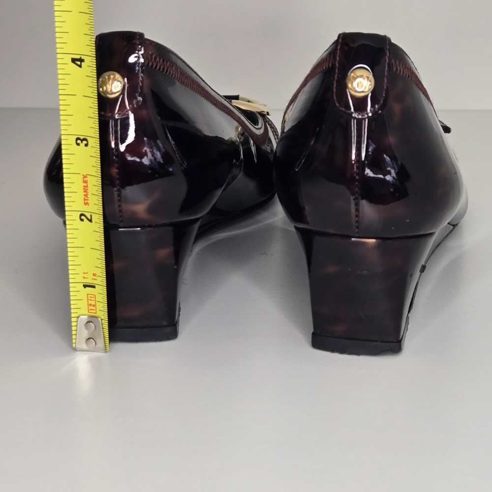 Stuart Weitzman Tortoiseshell Patent Leather Wedge Pumps | Size 7| Made in Spain - Picture 9 of 15